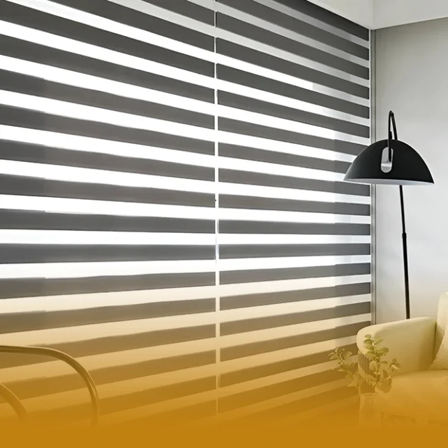 Custom window blinds in a modern Canadian home