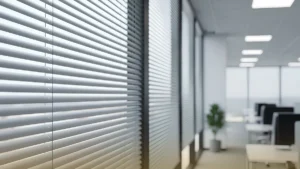 Modern office interior with commercial blinds
